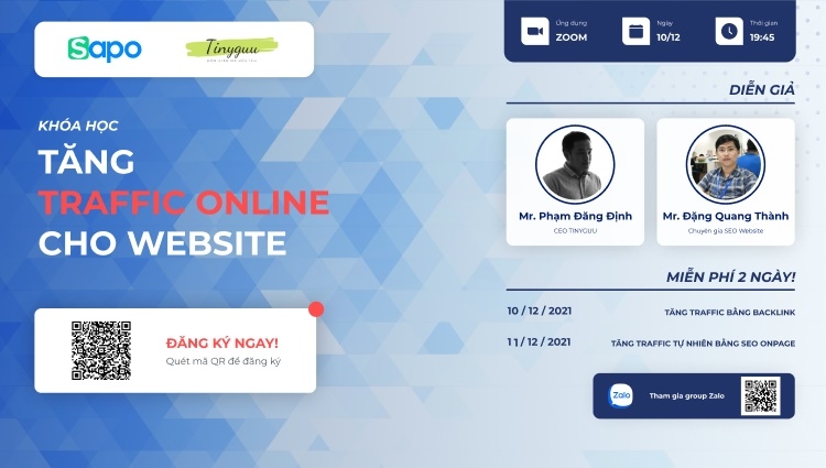 Khoá học Tăng traffic online cho website dành cho các khách hàng kinh doanh trên website