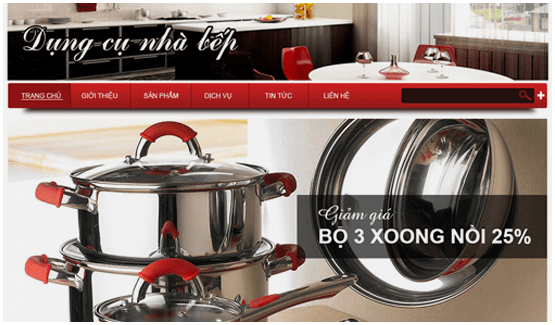 Sapo Web thiết kế web đồ gia dụng