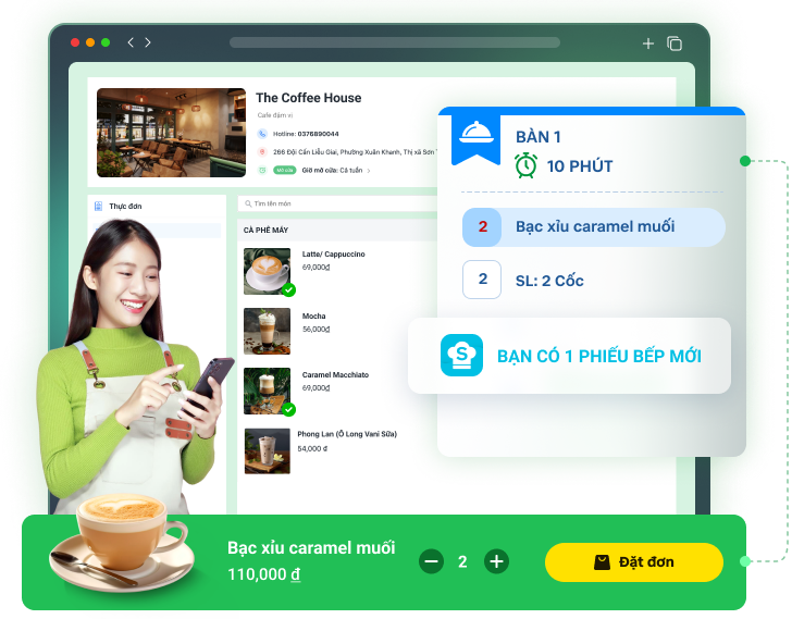 order nhanh pha chế chính xác
