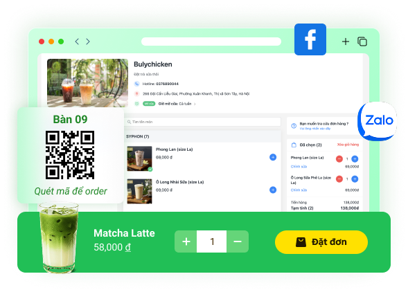 web order của quán trà sữa