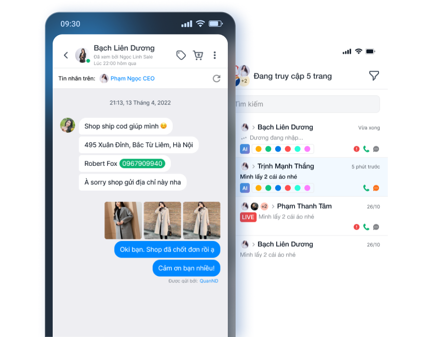 ứng dụng chat omniAI trên điện thoại