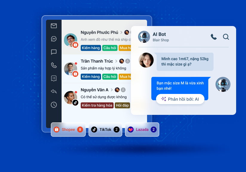 gom chat đa sàn quản lý tập trung & phản hồi bằng AI thông minh