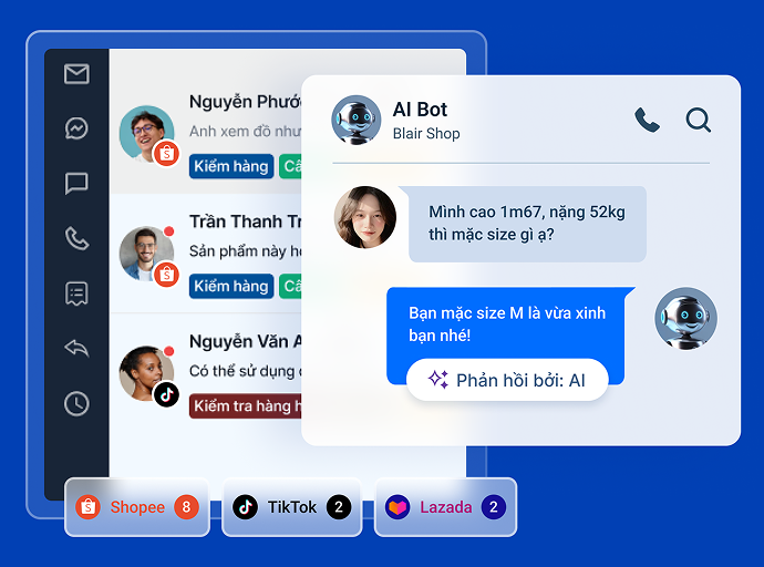 gom chat đa sàn quản lý tập trung & phản hồi bằng AI thông minh
