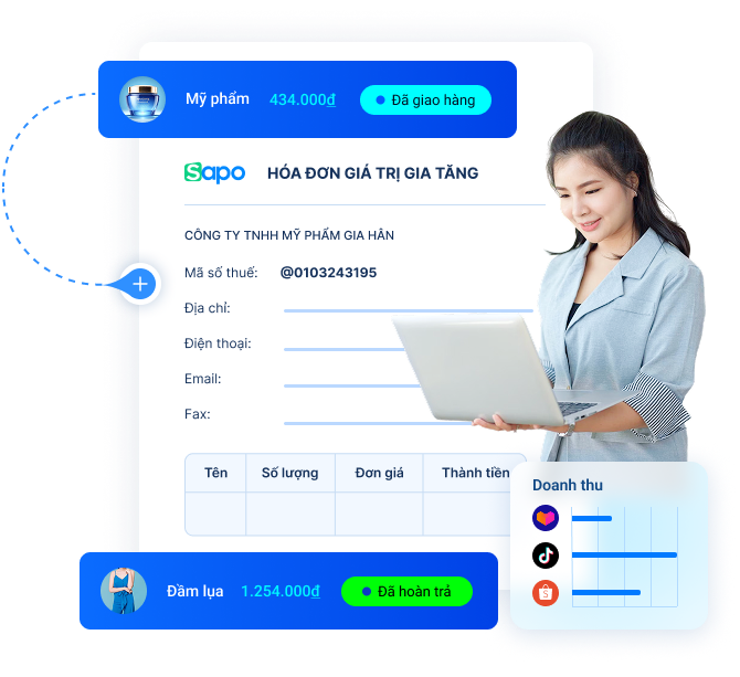 Sapo xuất hóa đơn điện tử tự động cho đơn hàng sàn