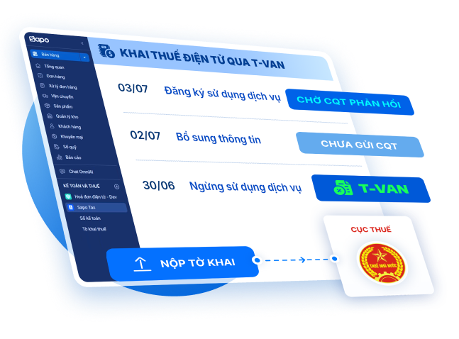 Sapo là tổ chức cung cấp dịch vụ T-VAN được CQT công nhập