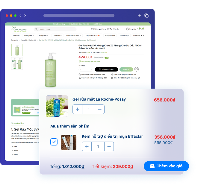 Thiết lập sản phẩm bán combo, bán chéo tăng giá trị đơn hàng