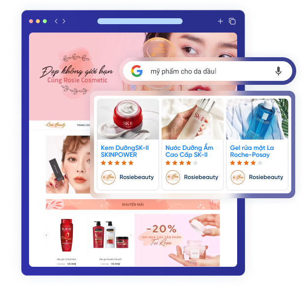 Website mỹ phẩm giúp thu hút khách hàng tự nhiên qua SEO