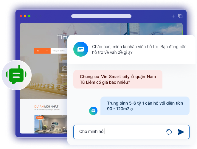 Tích hợp chatbot tư vấn vào website bất động sản