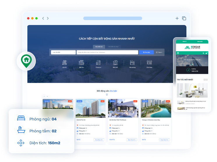 Thiết kế website bất động sản chuyên nghiệp, tối ưu SEO