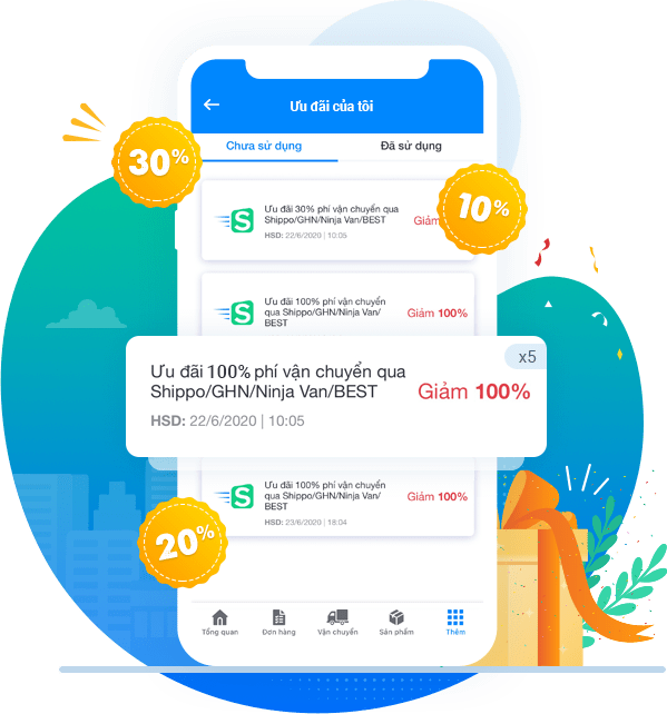 Vô vàn những ưu đãi vận chuyển hấp dẫn trên app ship hàng Sapo
