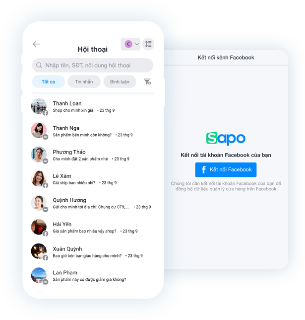 App quản lý bán hàng tích hợp kênh facebook