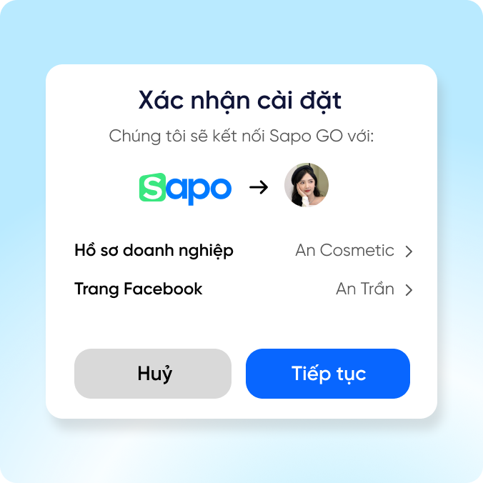 Kết nối fanpage