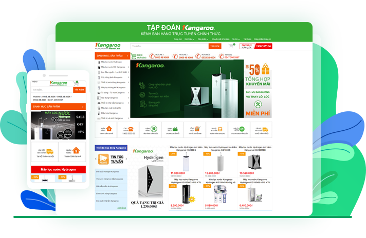 website khách hàng tiêu biểu của Sapo Web - Kangaroo Hà Nội