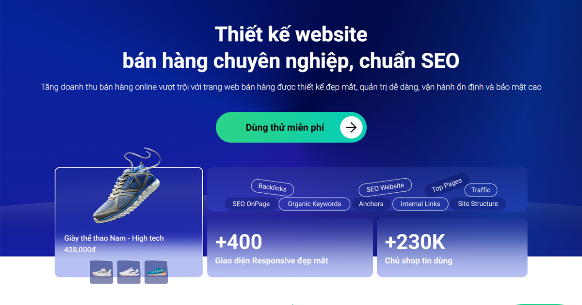 thiết kế trang web bán hàng