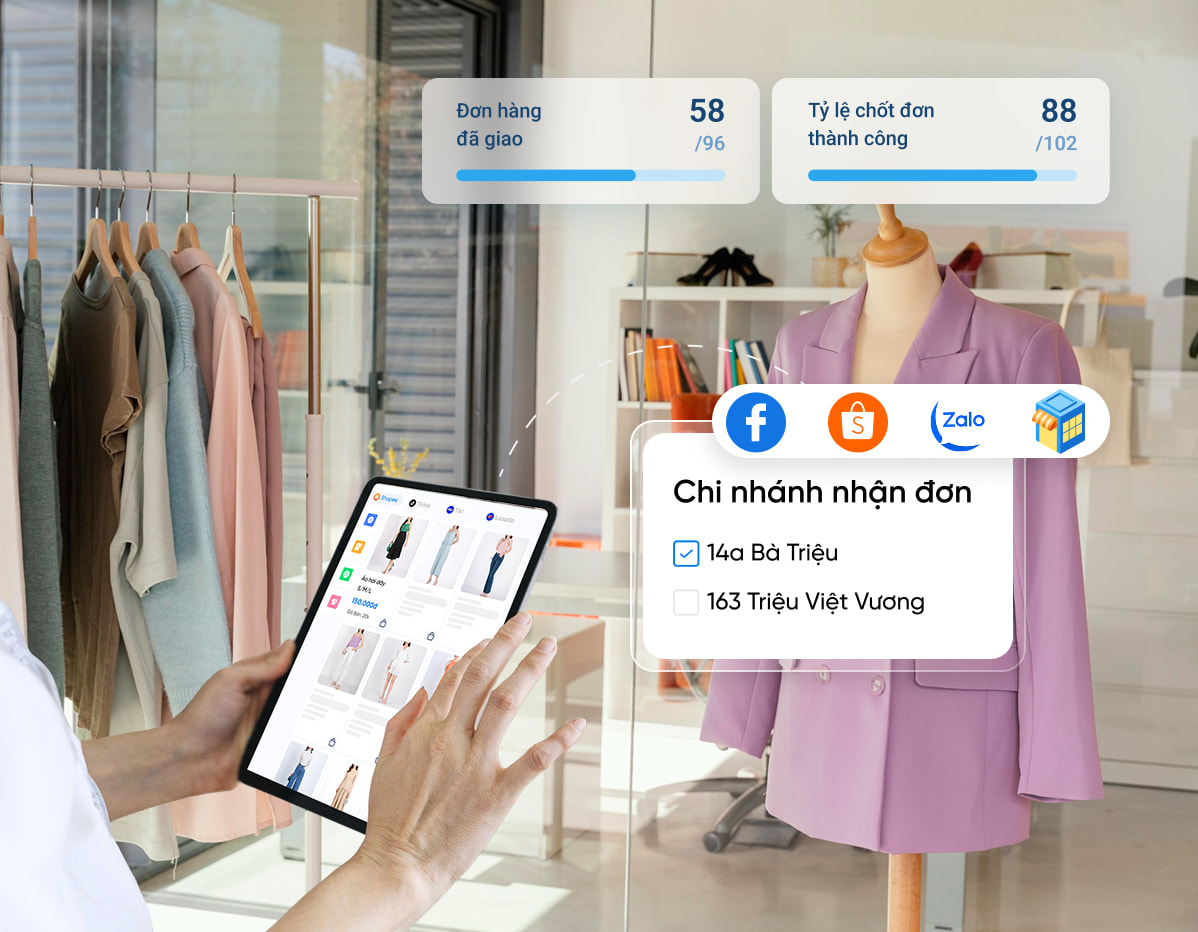 Phần mềm quản lý bán hàng hợp kênh omnichannel cho chuỗi online - cửa hàng