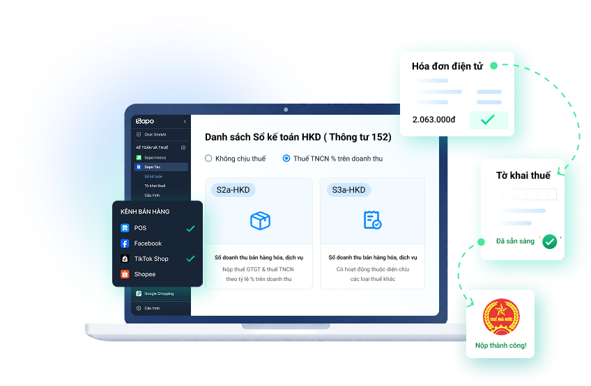 Xuất hóa đơn điện tử và kê khai thuế dễ dàng trên phần mềm đa kênh Omnichannel Sapo