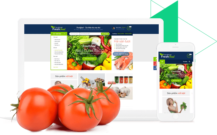 tạo website bán rau củ quả online đắt khách