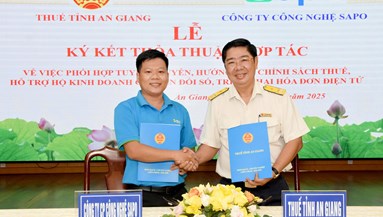 Sapo phối hợp cùng Thuế tỉnh An Giang hỗ trợ hộ kinh doanh chuyển đổi số, triển khai hóa đơn điện tử
