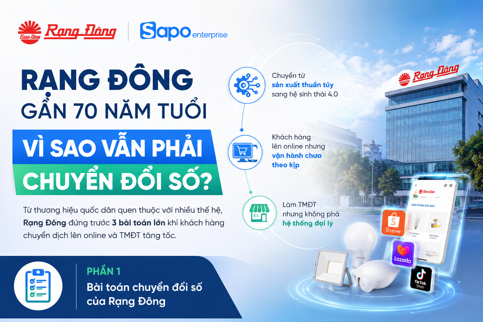 Thương hiệu Rạng Đông gần 70 năm tuổi: Vì sao vẫn cần chuyển đổi số? (Phần 1)