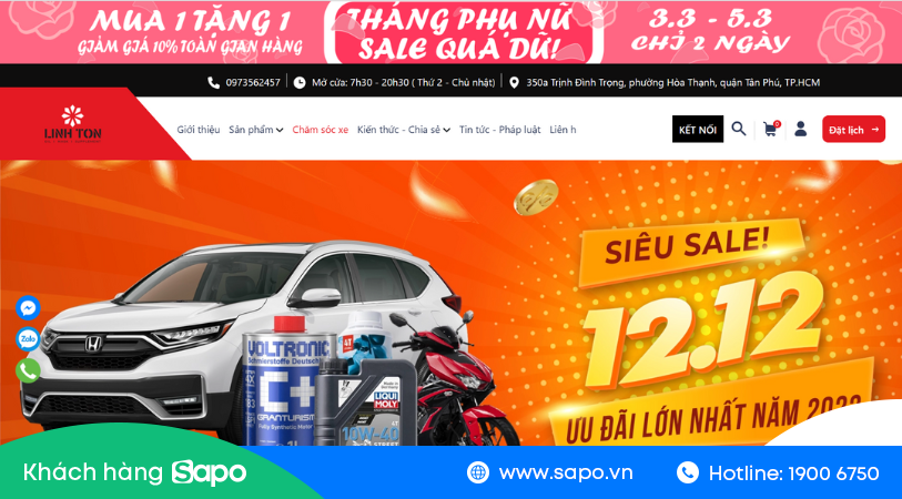 Linh Tôn Store - Trung tâm dầu nhớt và dịch vụ chăm sóc, bảo trì xe.
