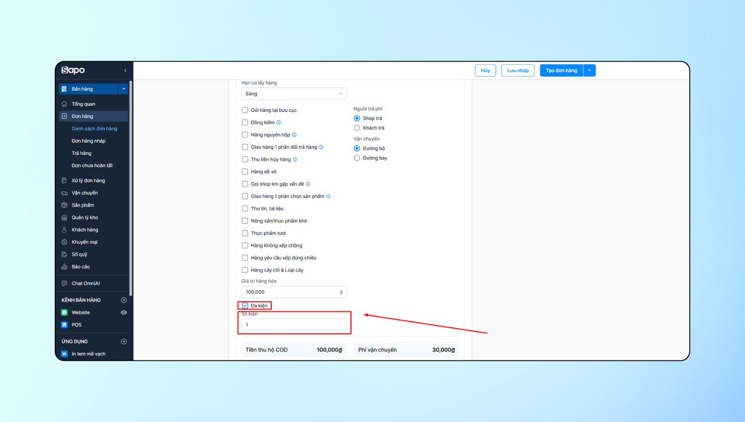 Tối ưu quy trình vận chuyển với tính năng Giao hàng đa kiện GHTK