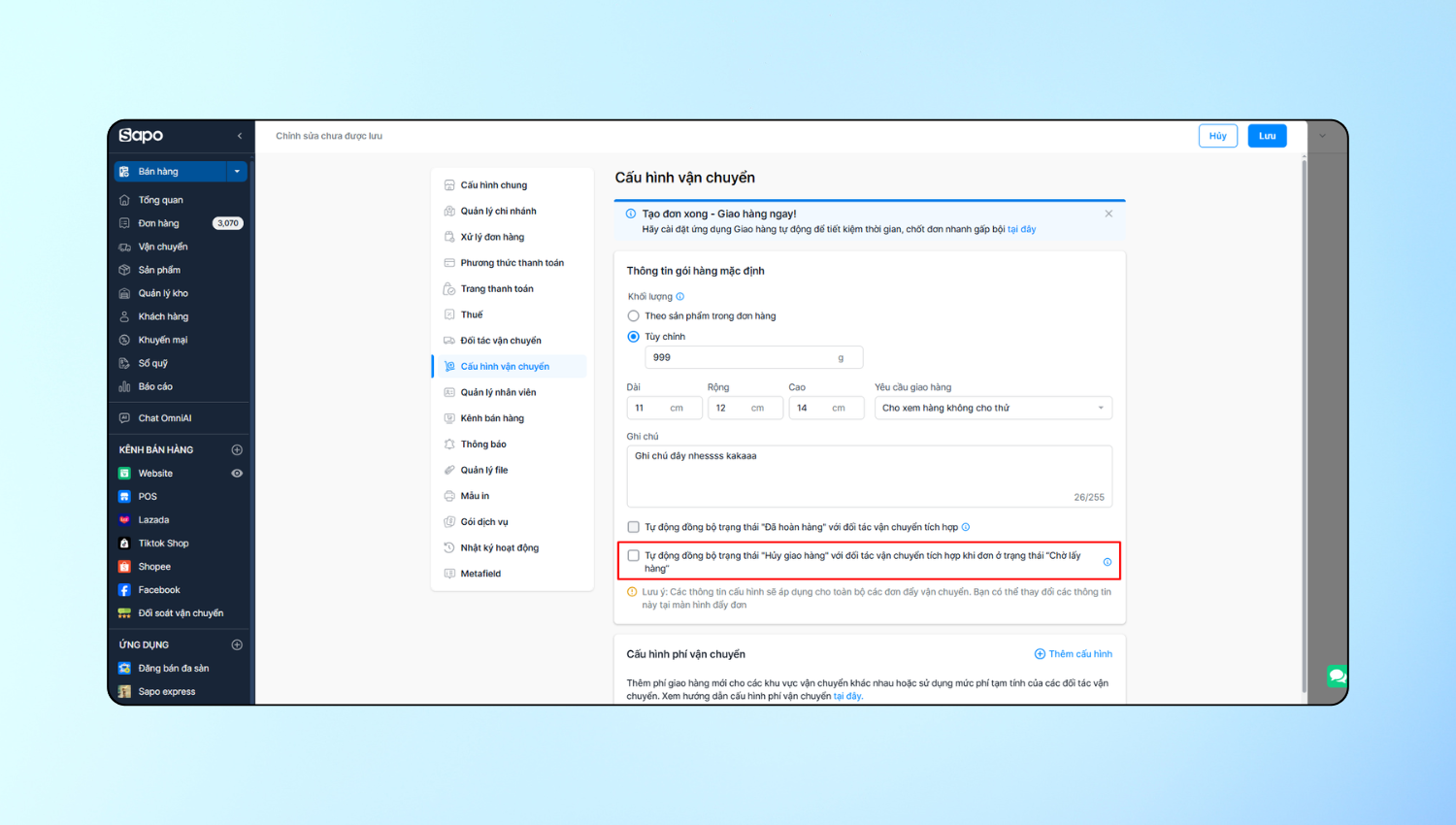 Ngăn thất thoát tồn kho và tránh trùng vận đơn với các nâng cấp mới trên Sapo OmniAI