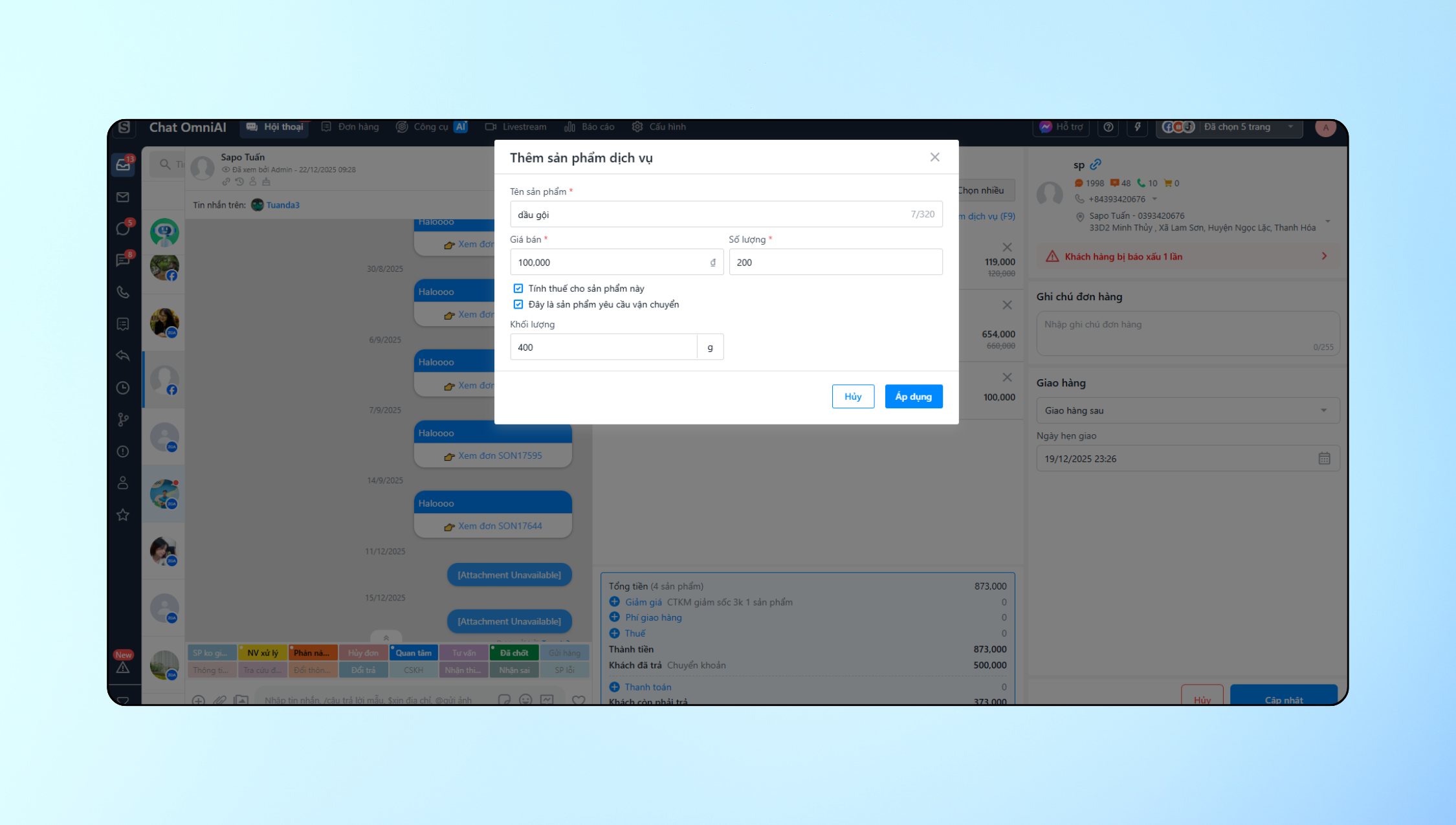 Tối ưu trải nghiệm bán hàng với các nâng cấp mới trên Chat OmniAI