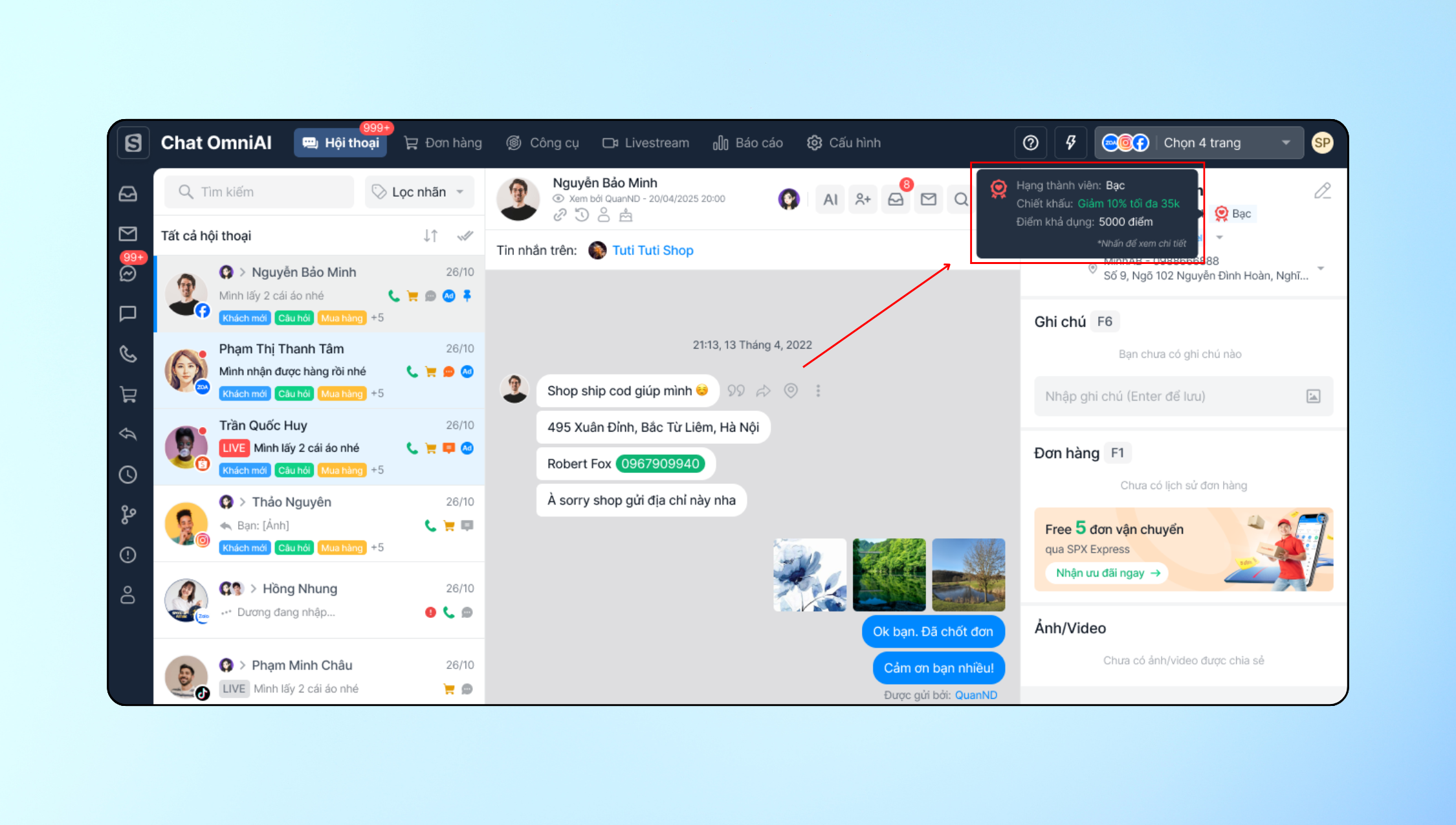 Tối ưu trải nghiệm khách hàng với nâng cấp “Áp dụng Loyalty trên kênh Chat OmniAI”