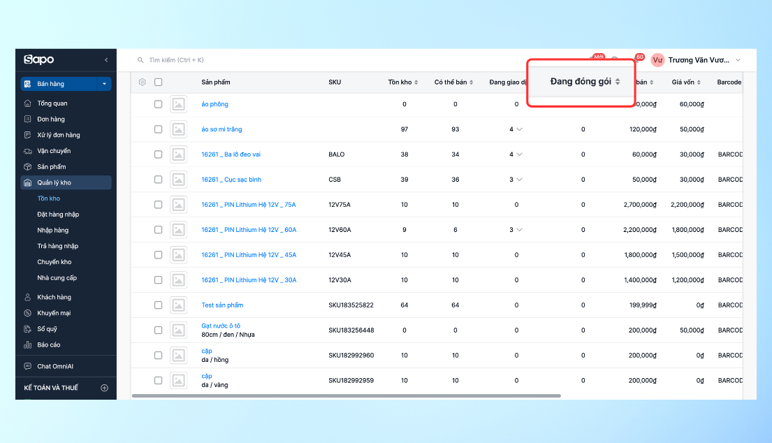 Quản lý tồn kho chính xác với tính năng “Thay đổi thời điểm trừ tồn kho của đơn hàng và bổ sung chỉ số Đang đóng gói”
