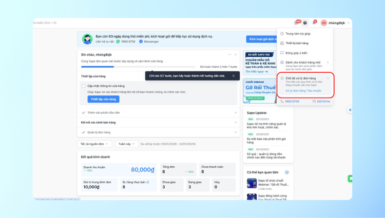 Tối ưu vận hành với nâng cấp “Đóng menu Đóng gói trên kênh Sàn” & “Onboarding vận hành tiêu chuẩn”