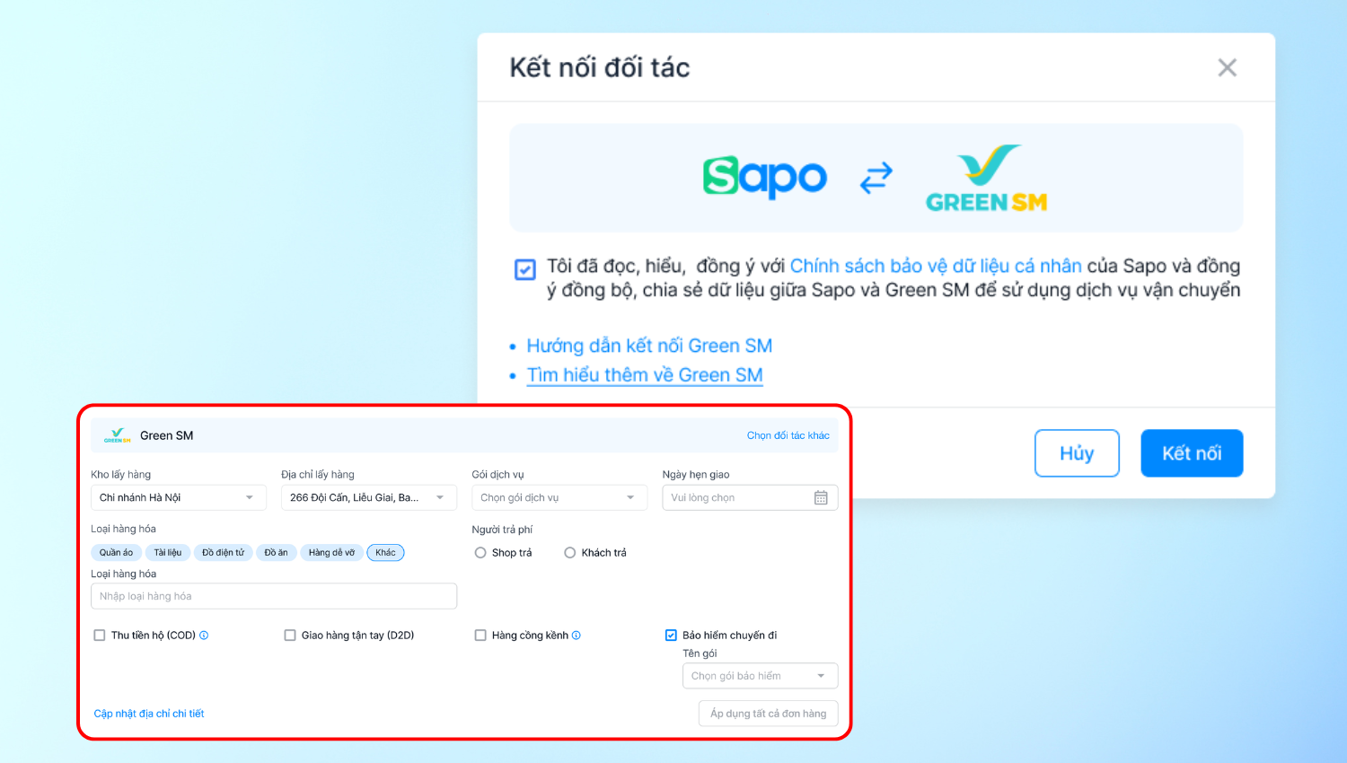 Tích hợp Green SM trên Sapo OmniAI