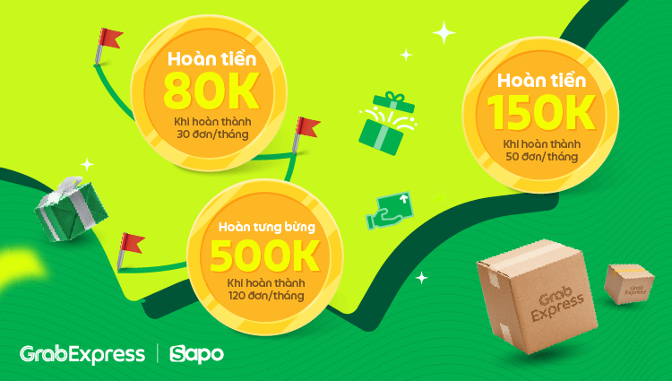 Tháng 8 thả ga, bao la ưu đãi: Giảm tới 40k/đơn qua Grab trên Sapo