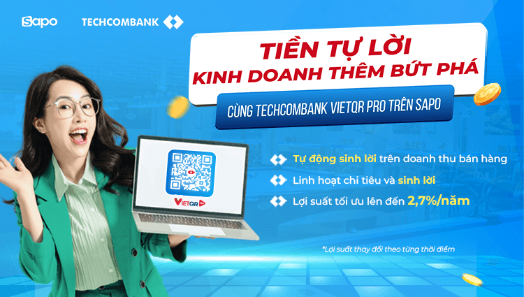 Sinh lời tự động trên doanh thu bán hàng cùng Techcombank VietQR Pro