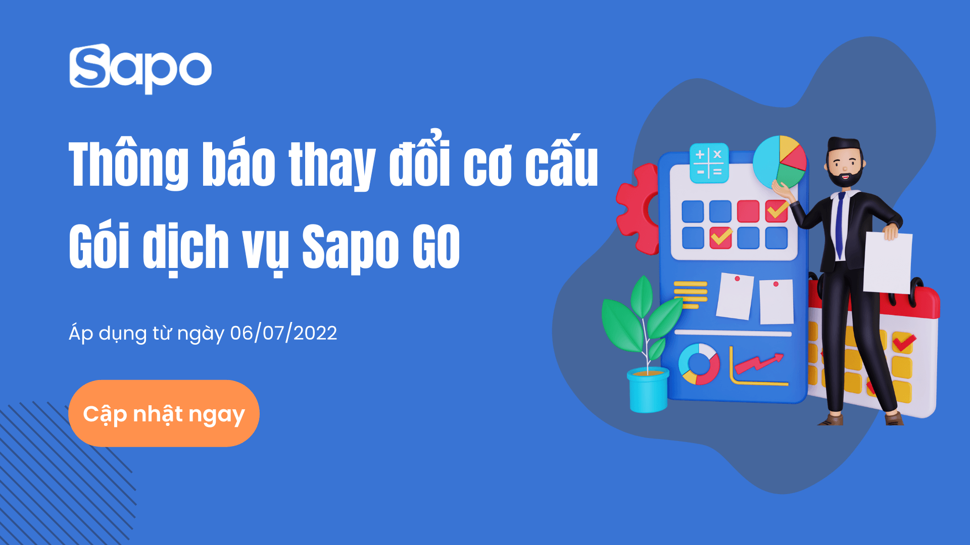 Thông báo thay đổi cơ cấu gói dịch vụ Sapo GO