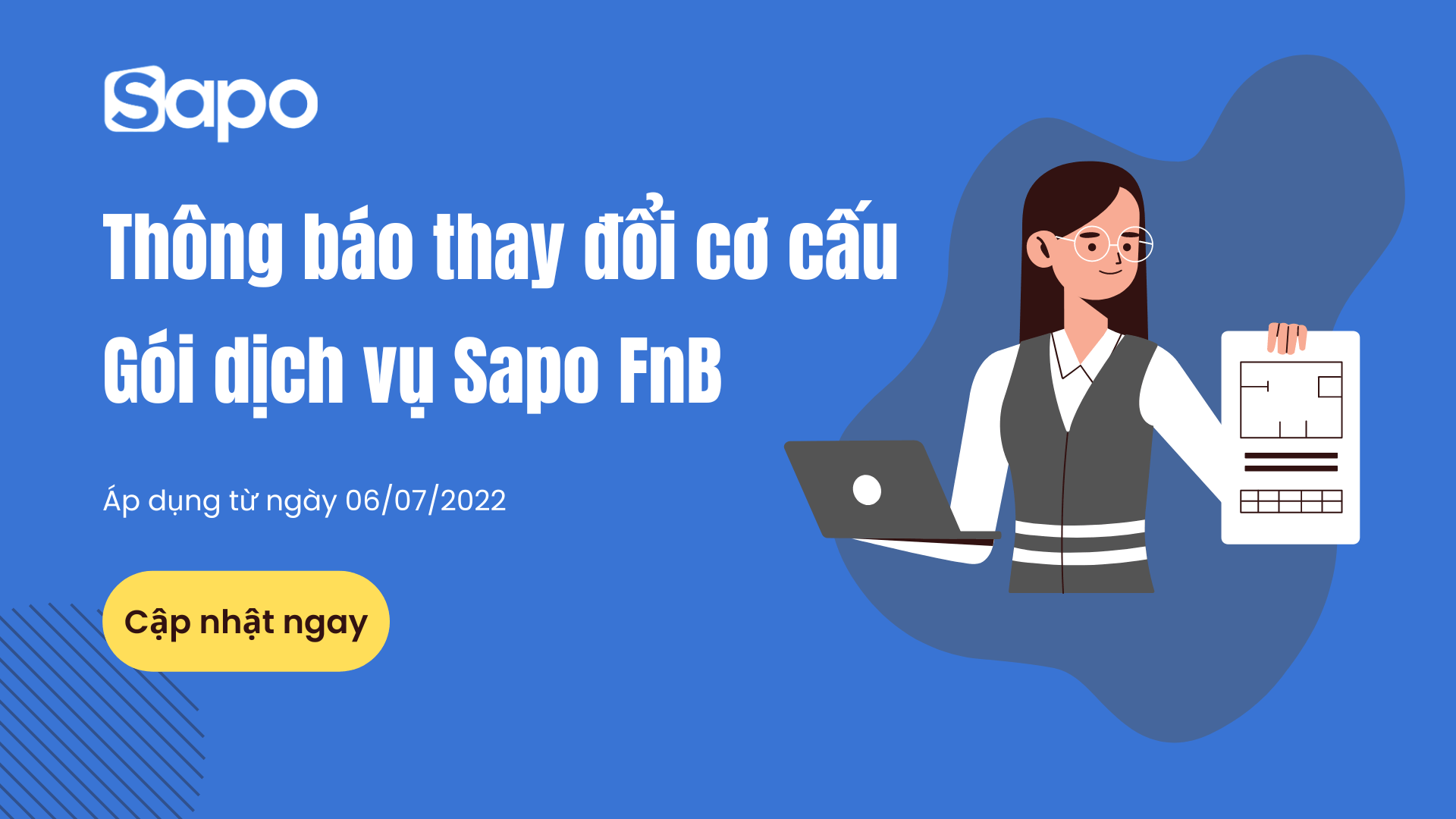 Thông báo thay đổi cơ cấu gói dịch vụ Sapo FnB