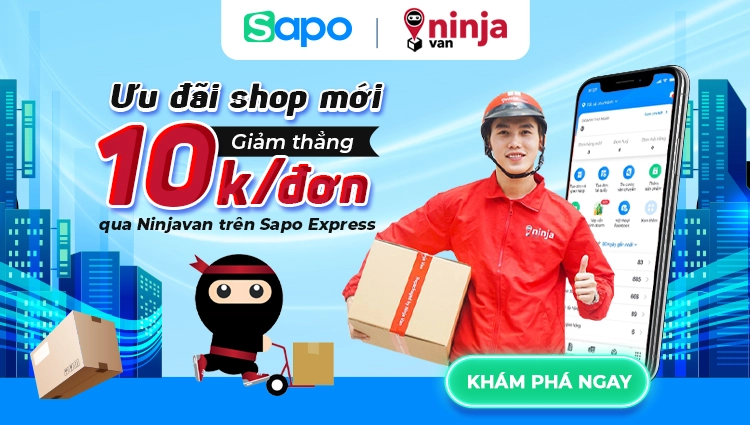 Ưu đãi shop mới, giảm thẳng 10k/đơn qua Ninjavan trên Sapo Express