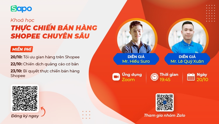 [Khoá học] Thực chiến bán hàng Shopee chuyên sâu dành riêng cho các nhà bán hàng mới kinh doanh trên Sàn Shopee