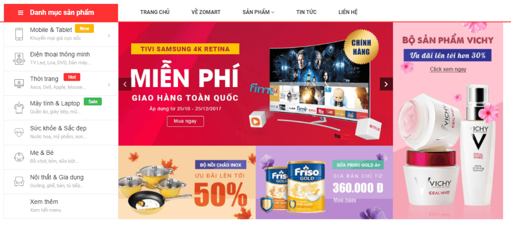 Đánh giá giao diện Zomart: Giao diện ngon-bổ-rẻ