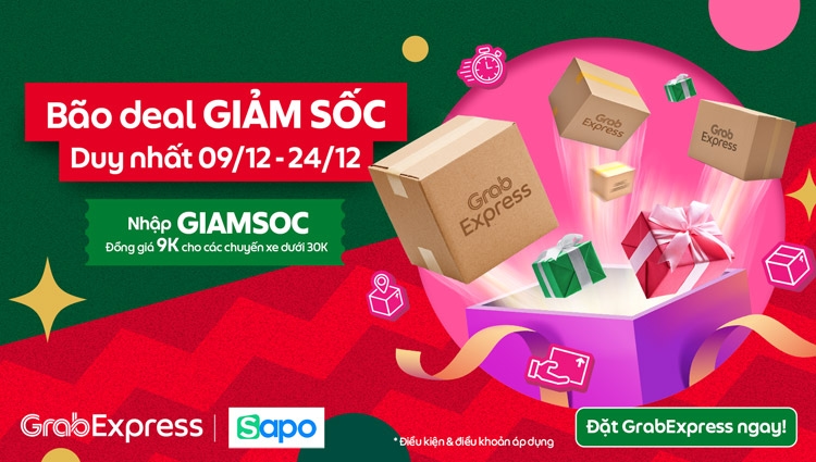 Đồng giá 9k/đơn cho đơn hàng qua Grab trên Sapo trong tháng 12