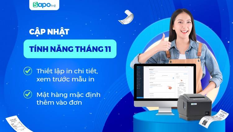 Sapo FnB cập nhật tính năng tháng 11/2022