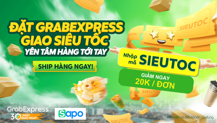 Cơn lốc ưu đãi: Hoàn đến 500k khi tạo đơn Grab Express qua Sapo 