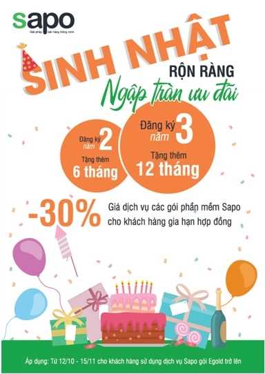 Sinh nhật rộn ràng - Ngập tràn ưu đãi