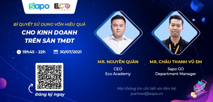 Sapo đồng hành cùng ECO ACADEMY trong sự kiện: "Bí quyết sử dụng vốn hiệu quả cho kinh doanh trên sàn Thương mại điện tử"