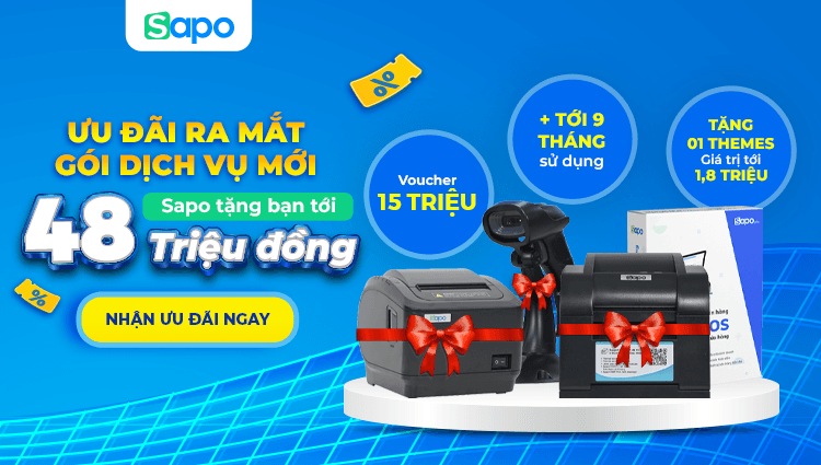 Sapo dành tặng 100 khách hàng đầu tiên gói combo quà tặng trị giá tới 48,659,000đ/khách hàng
