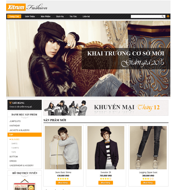Thiết kế website thời trang độc đáo chỉ có tại Bizweb