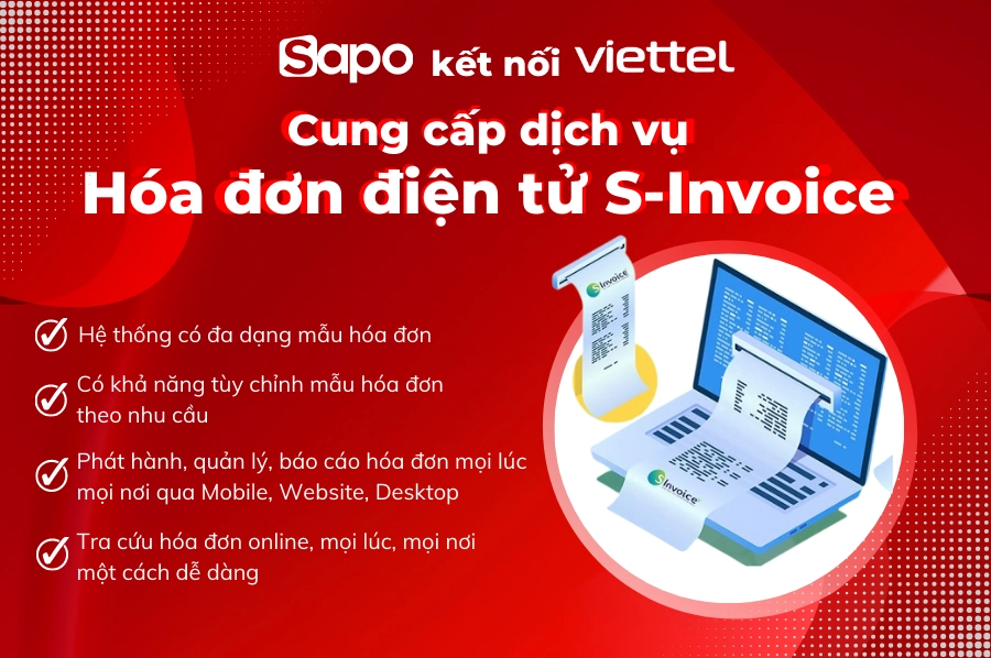 Tích hợp hóa đơn điện tử S-Invoice trên phần mềm Sapo FnB và Sapo POS