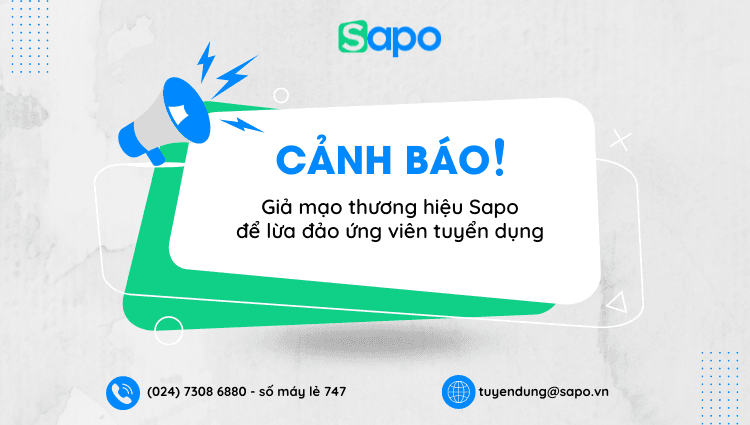 Cảnh báo: "Mạo danh thương hiệu tuyển dụng của Sapo nhằm lừa đảo ứng viên"