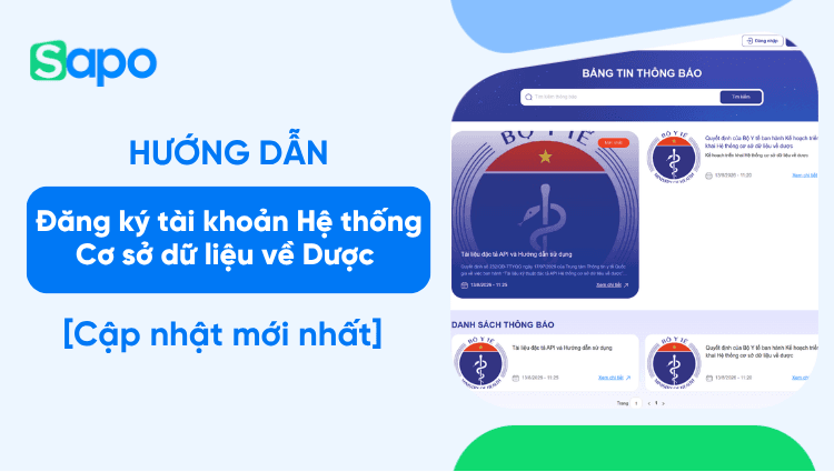 [MỚI NHẤT] Hướng dẫn đăng ký tài khoản Hệ thống Cơ sở dữ liệu về Dược 