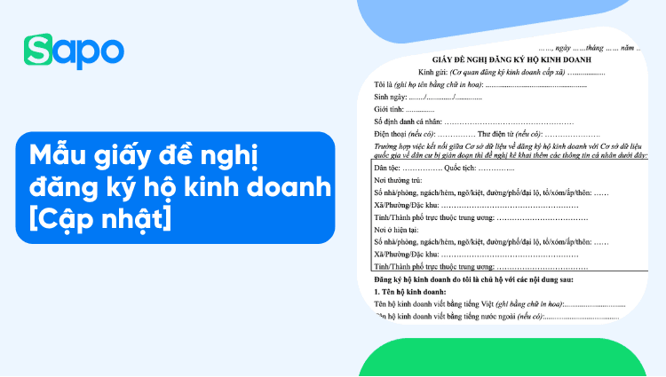 Mẫu giấy đề nghị đăng ký hộ kinh doanh [Cập nhật]