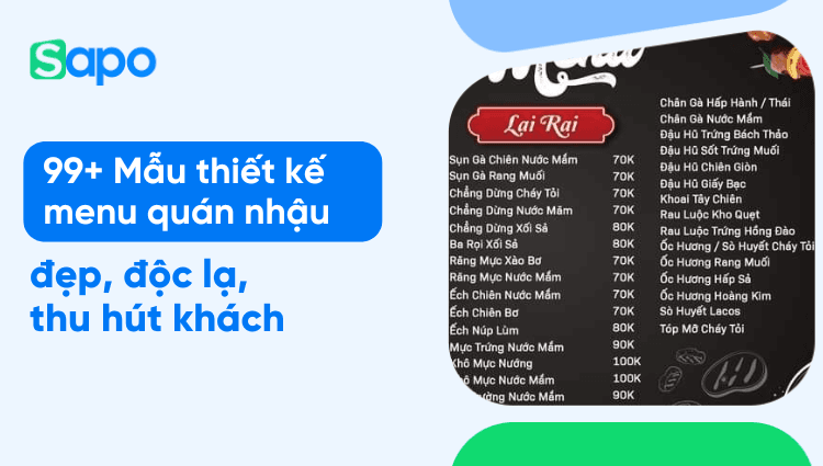 99+ Mẫu thiết kế menu quán nhậu đẹp, độc lạ, thu hút khách